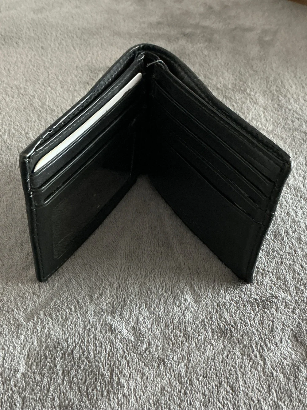 Men's Coach Black Monogram Bi-Fold Wallet, Black